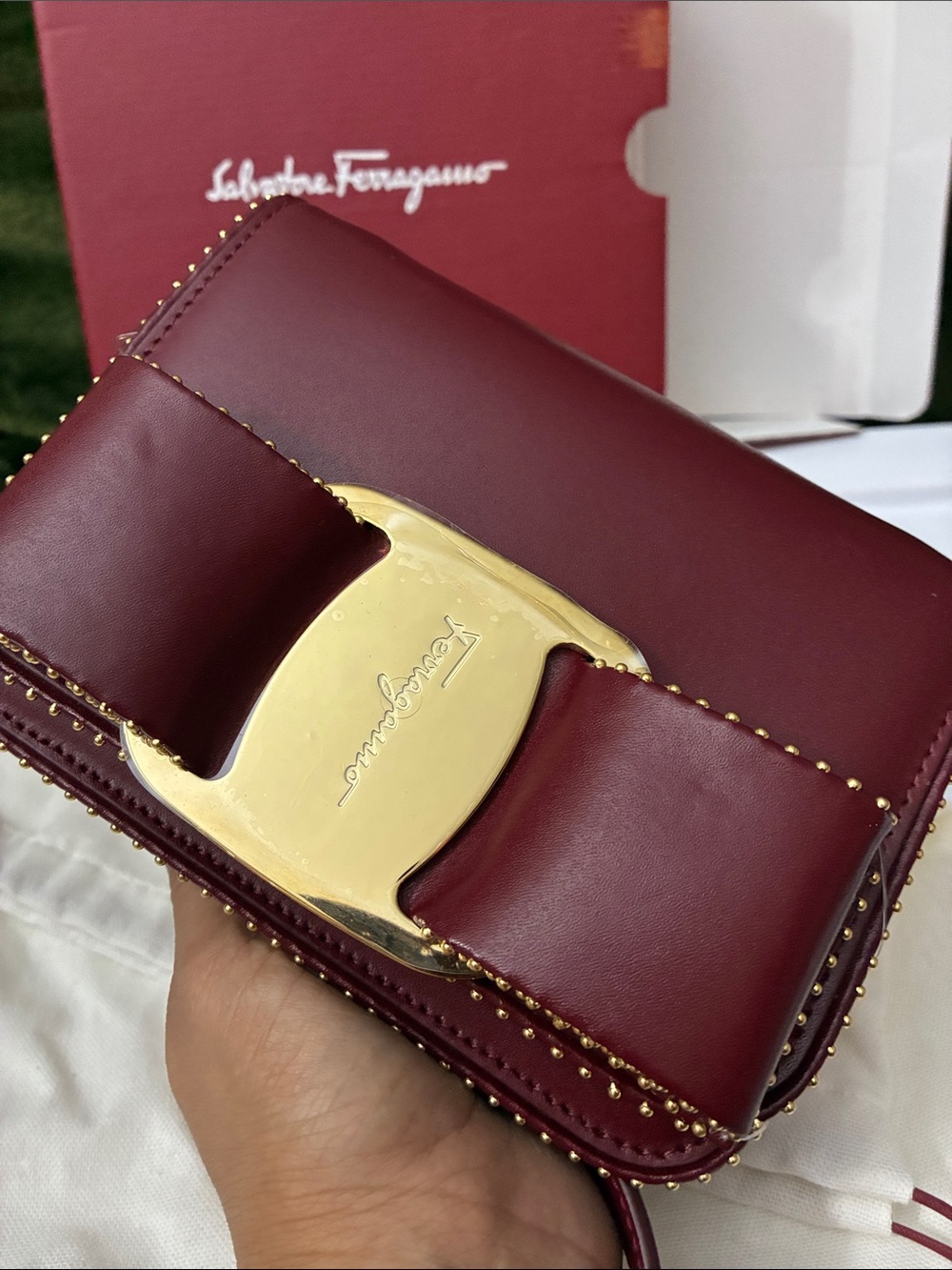 Ferragamo Embellished bow crossbody